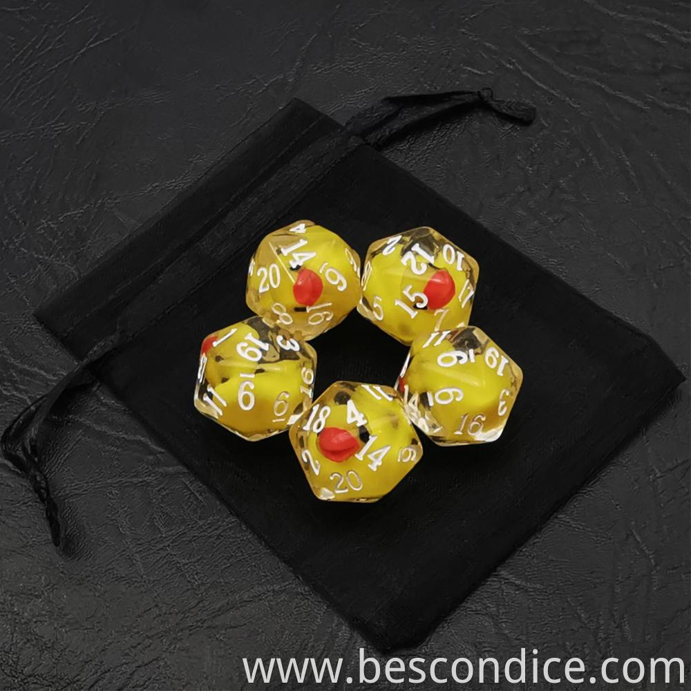 Polyhedral Dice 20 Sides Yellowduck 1